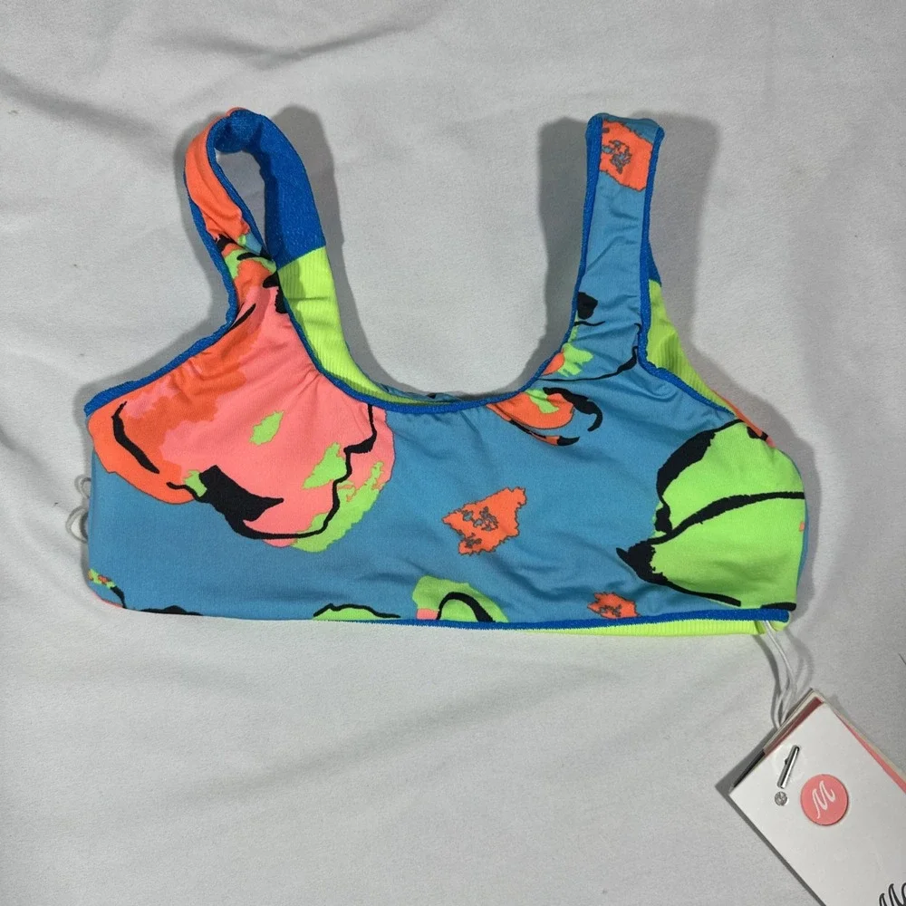 NWT Maaji [ Girls Sz 8 ] 3-Way Iceland Reversible Bikini TOP‎ ONLY #U1288
